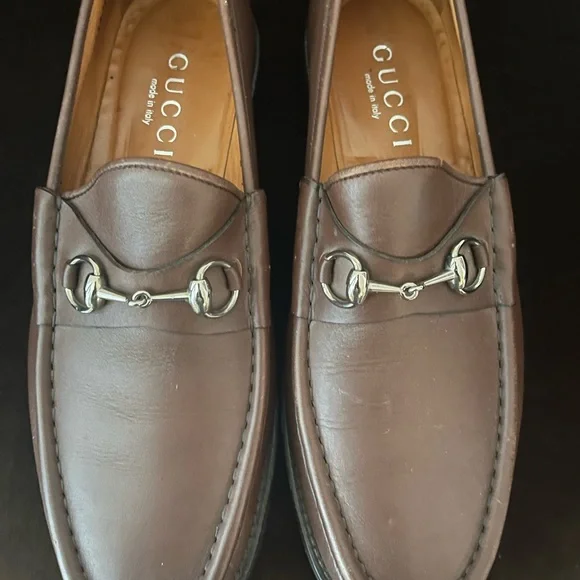 Tan/brown horebit loafer by GUCCI Sz 13G Gucci Jordaan Leather Horsebit Loafers - Bergdorf Goodman main image 3